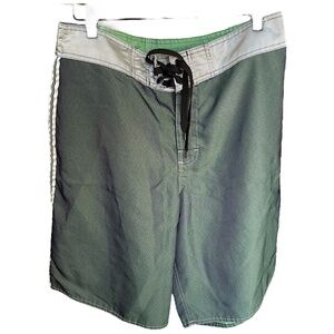 MENS QUICKSILVER METALLIC GREEN BOARD SHORTS